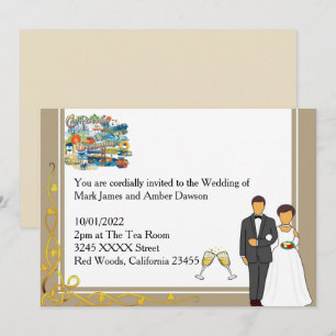 Kalifornien Träumende Hochzeitseinladung Einladung