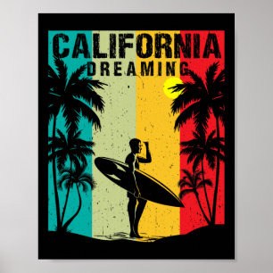 Kalifornien Träumende Männer Frauen Surfen Strand Poster