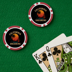 Kalifornien Träumerei Golden Gate Bridge Sonnenunt Pokerchips
