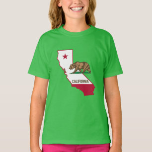 Kalifornien Umriss und Flagge T-Shirt