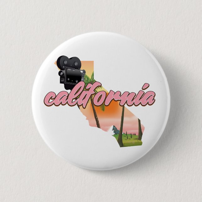 Kalifornien USA Kartenposter Button (Vorderseite)