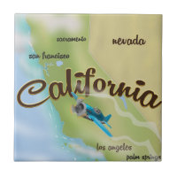 Kalifornien USA Vintage Karte und Reiseplakat