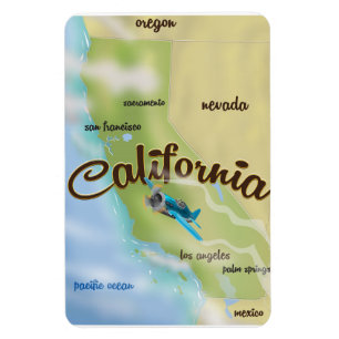 Kalifornien USA Vintage Karte und Reiseplakat Magnet