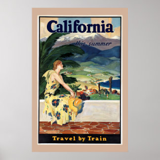 Kalifornien, USA, Vintage Travel Poster