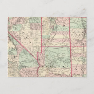 Kalifornien, Utah, Nevada, Colorado Postkarte