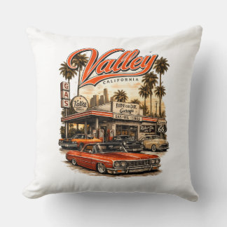 Kalifornien Valley Retro-Wurfkissen | Vintage-Tank Kissen