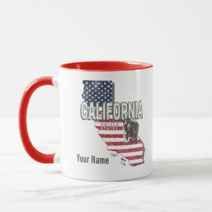 Kalifornien Vereinigte Staaten Retro-Staatskarte V Tasse