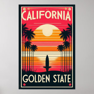 Kalifornien Vintage-Reiseposter Poster