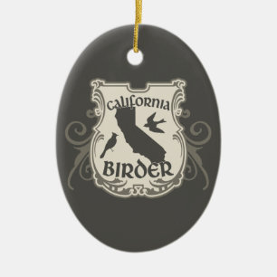 Kalifornien-Vogelbeobachter-Schild Keramik Ornament