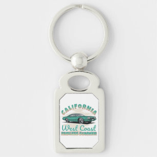 Kalifornien Westküste Vintage Auto Metall  Schlüsselanhänger