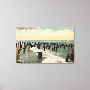 KalifornienMenschenmassen schwimmen an der Pazifik Leinwanddruck