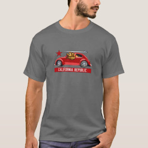 Kaliforniensurfer-Bär (Vintager beunruhigter T-Shirt