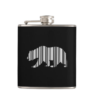 KALIFORNIER GOLDENER BÄR BAR CODE Musterdesign Flachmann