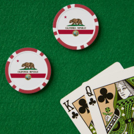 Kalifornische Flagge & Siegel, Flagge von Kaliforn Pokerchips
