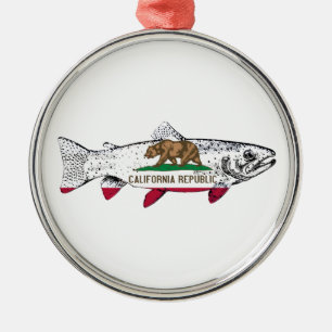 Kalifornische Forellen fischen Ornament Aus Metall