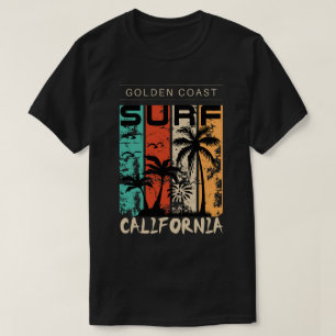 Kalifornische Goldene Küste, Vintage-Sonnenunterga T-Shirt