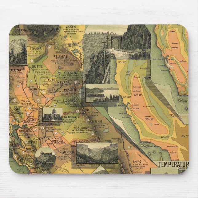 Kalifornische Karte Mousepad (Vorne)