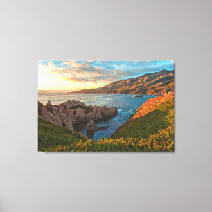 Kalifornische Küstenlandschaft bei Sonnenuntergang Leinwanddruck
