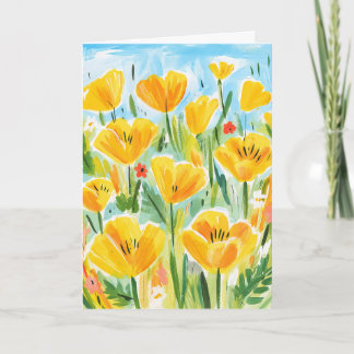 Kalifornische Mohn-Illustration Dankeskarte