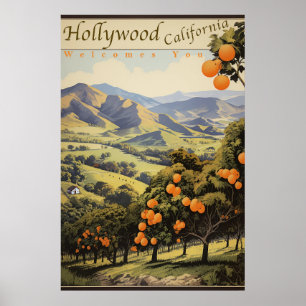 Kalifornische Orangengärten - Altes Hollywood - Re Poster