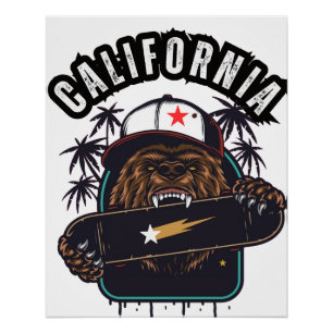 Kalifornische Republik Cali Flag Socal Norcal Cenc Poster