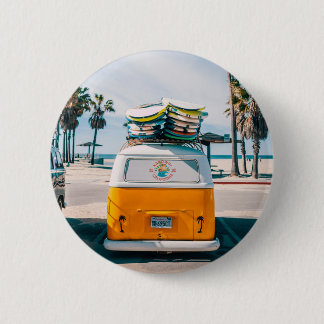 Kalifornischer Gelber Campervan Button