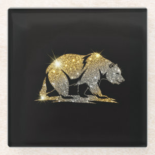 Kalifornischer Goldbär Glasuntersetzer
