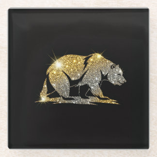 Kalifornischer Goldbär Glasuntersetzer