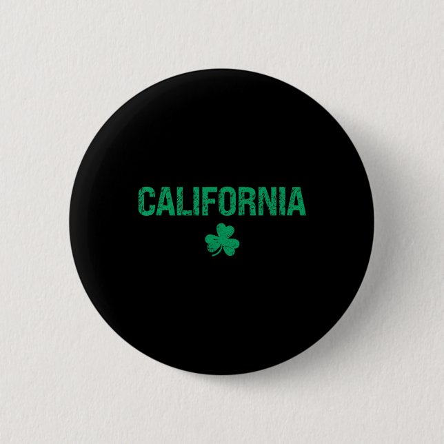 Kalifornischer irischer Kleeblatt-St.-Patricks-Tag Button (Vorderseite)