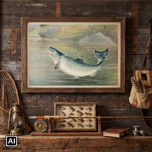 Kalifornischer Lachs von S.A. Kilbourne, Vintage F Poster