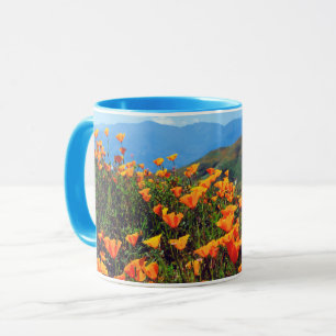 Kalifornischer Mohn auf einem Hang Tasse