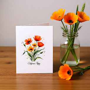 Kalifornischer Mohn Blumen Leer Notizkarte