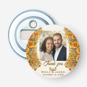 Kalifornischer Mohn Elegante Florale Hochzeitsflas Flaschenöffner