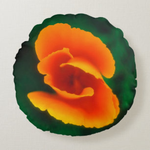 Kalifornischer Mohn Rundes Kissen
