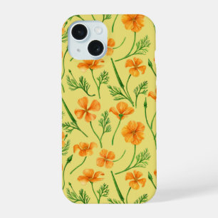 Kalifornischer Mohn, Sommerblumen, orange verwelkt iPhone 15 Hülle