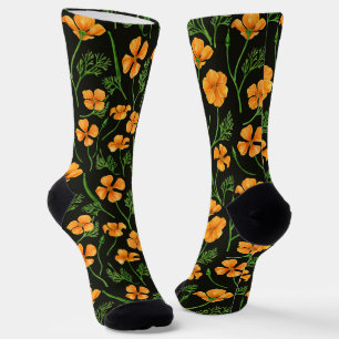 Kalifornischer Mohn, Sommerblumen, orange verwelkt Socken