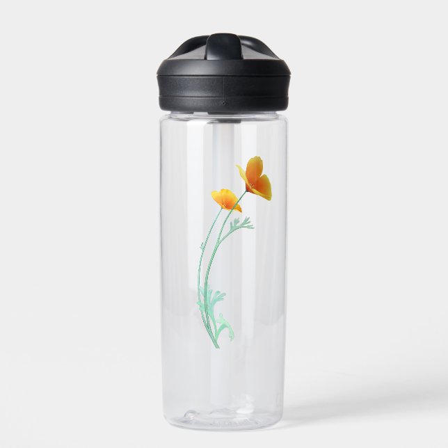 Kalifornischer Mohn Trinkflasche (Vorderseite)