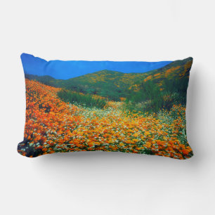 Kalifornischer Mohn und Popcorn-Wildblumen Lendenkissen