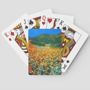 Kalifornischer Mohn und Popcorn Wildblumen Spielkarten