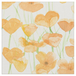 Kalifornischer Mohn Wildblumen Aquarell-Blumen Stoff