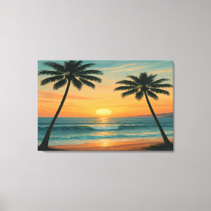 Kalifornischer Ozean-Sonnenuntergang – 36x24-Wandk Leinwanddruck