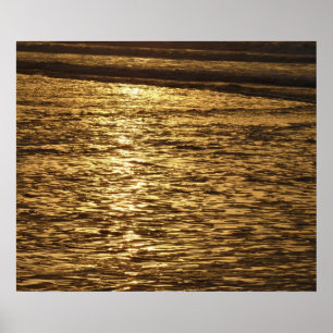 Kalifornischer Sonnenuntergang Wellen Ozean Seelan Poster