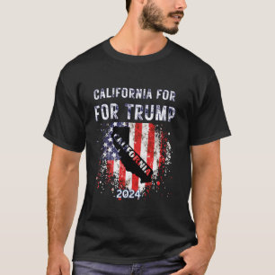 Kalifornischer Staat für Trump 2024: American Flag T-Shirt