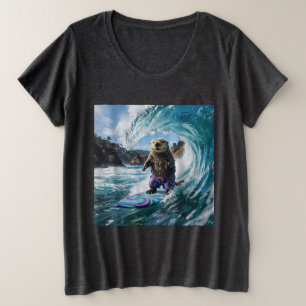 Kalifornischer Surfer Seeotter Große Größe T-Shirt