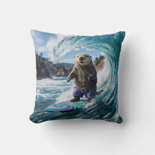 Kalifornischer Surfer Seeotter Kissen