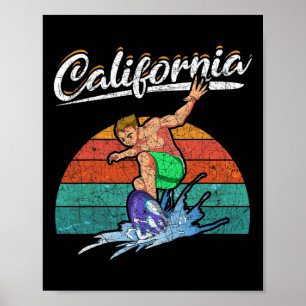 Kalifornischer Surfer Tropischer Sommer Surfer Ret Poster