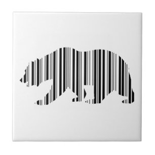 Kalifornisches Goldbär-Barcode-Musterdesign Fliese
