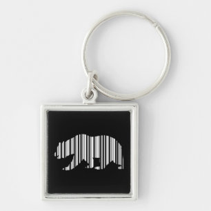 Kalifornisches Goldbär-Barcode-Musterdesign Schlüsselanhänger