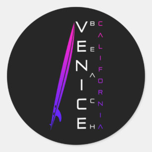 Kalifornisches Surfen - Venice Beach - Stylische S Runder Aufkleber