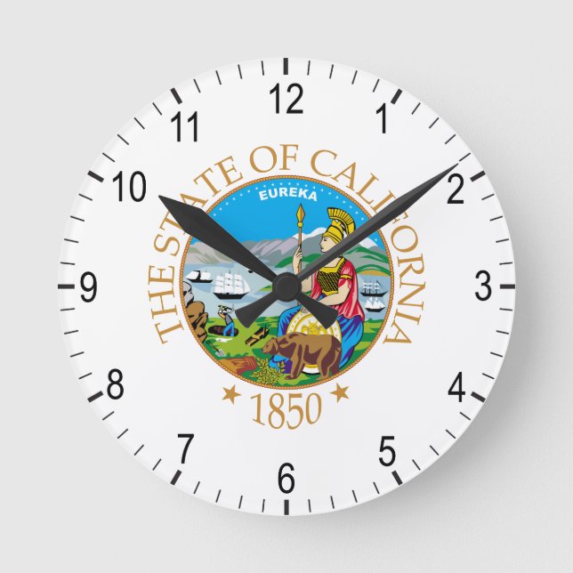 kalifornisches Zeichen Runde Wanduhr (Vorderseite)